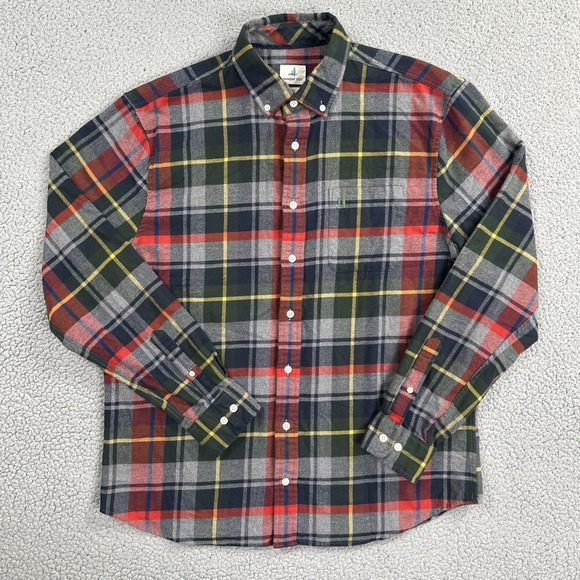 johnnie-O Other - Johnnie-O Hangin Out Flannel Shirt Men Large Multicolor Tartan Plaid Embroidered